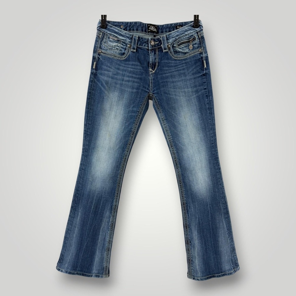 ReRock Express Jeans Womens 10 Bootcut Mid Rise Stretch Embroidered Y2K